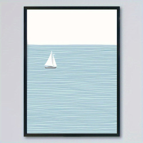 Segelboot Seascape Leinwand Poster  ohne Rahmen 20x25cm