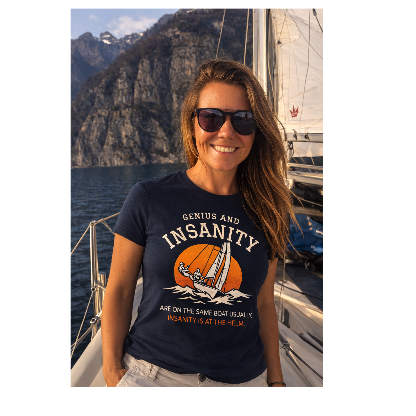 Baumwolle - T-Shirt Genius and insanity are often on the same boat.