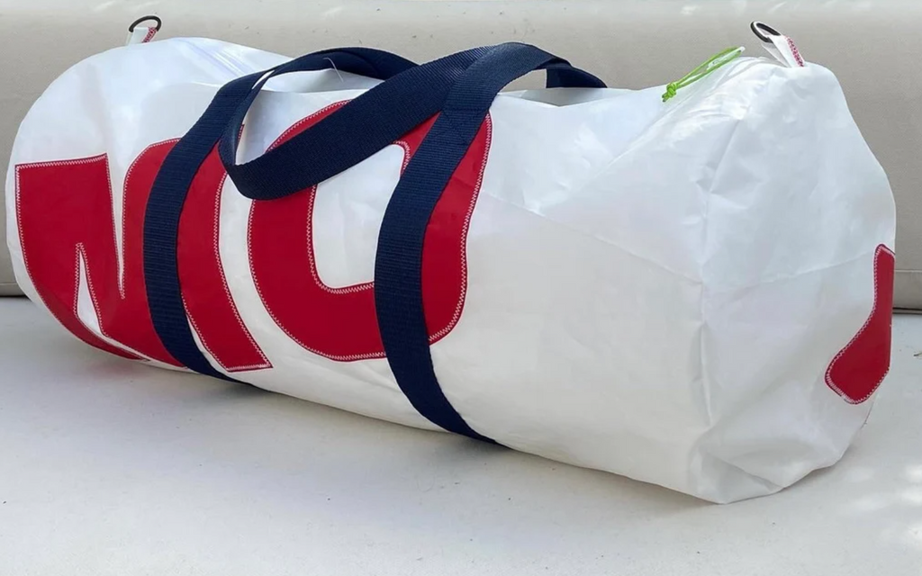 Sports bag made from recycled sails
