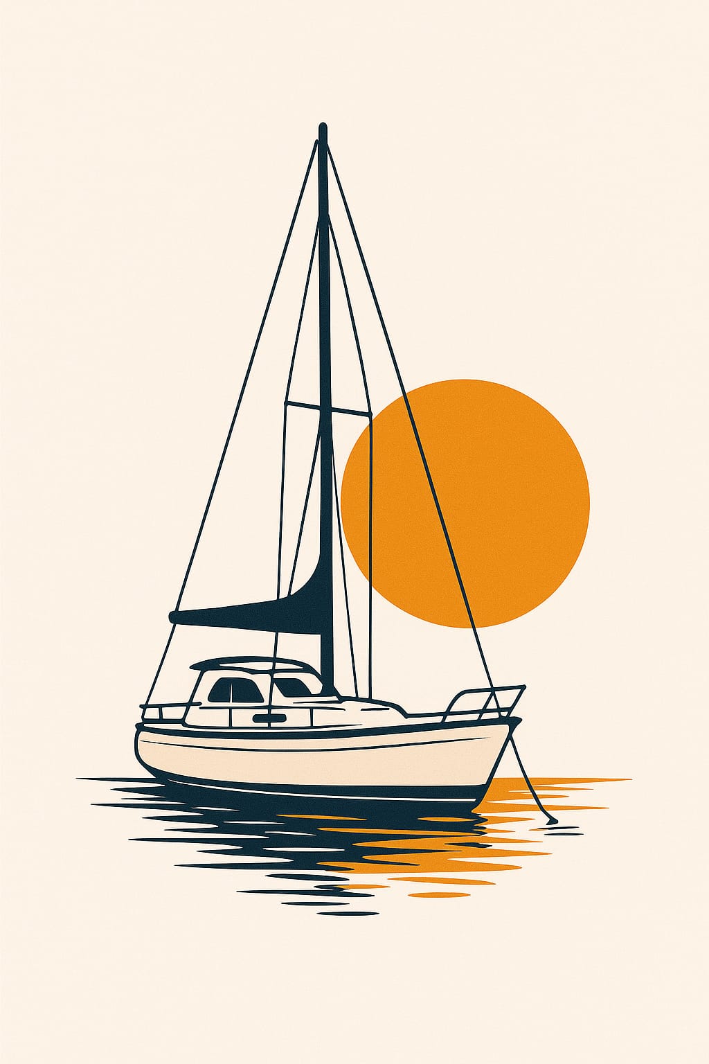 Organic sweatshirt Sailboat with Sun