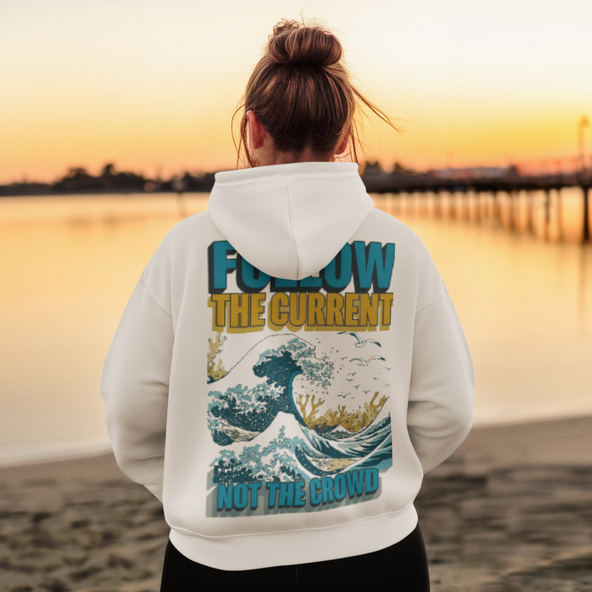 Premium Hoodie -Follow the Current not the Crowd