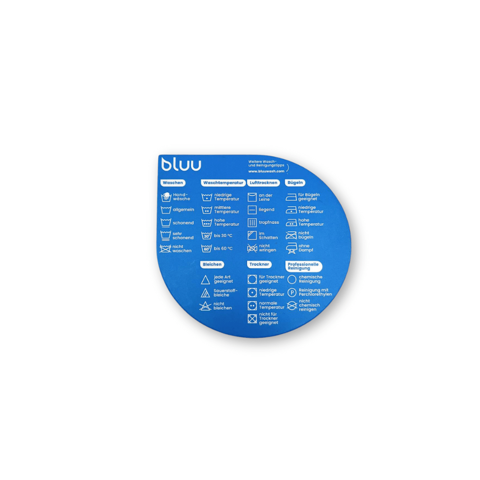 bluu Wash Guide – Magnet mit Waschsymbolen
