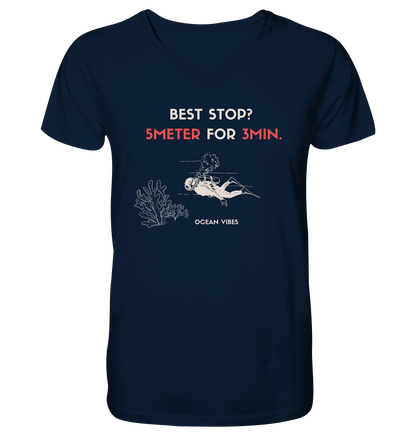 Safety stop - Mens Organic V-Neck Shirt