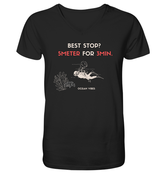Safety stop - Mens Organic V-Neck Shirt
